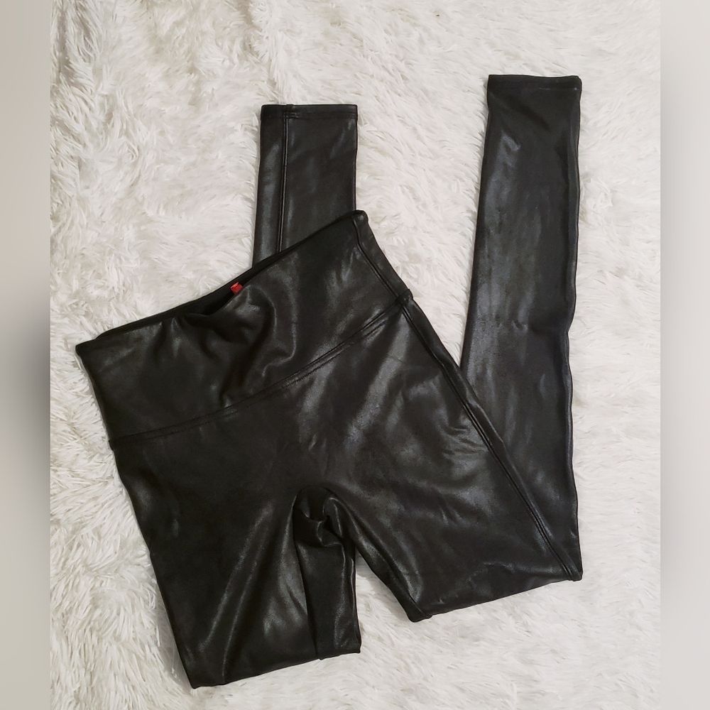 SPANXshape Faux Leather Black Leggings, Size: Small - Picture 8 of 10